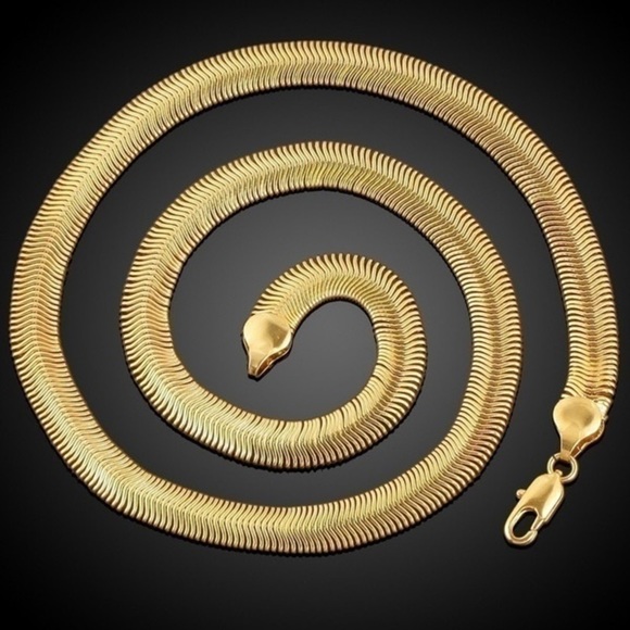 nwt Men’s 18K Gold Plated Snake Chain Necklace 28” - Picture 5 of 14
